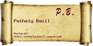 Pethely Bazil névjegykártya